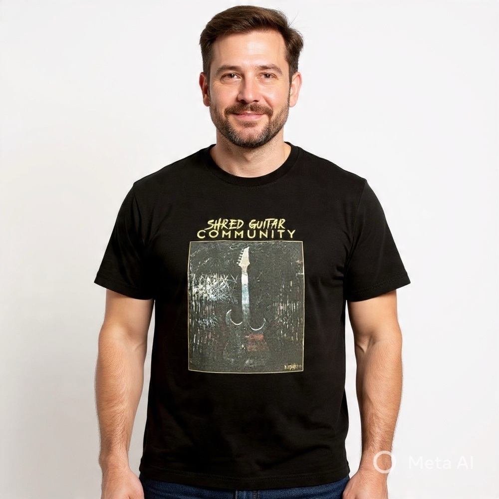 Shred Guitar Community Bernth Graphic Tee Black Large